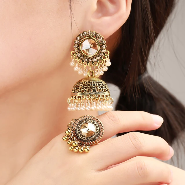 Big Jhumka Earrings Dangling Jhalar Handmade Indian Jewelry Statement Long  Dangle Drop Earring Jhumki Bridesmaid Gift for Her Bridal Shower - Etsy