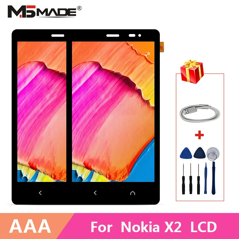 

4.3" For Nokia X2 LCD With Frame Dual SIM Single SIM For Nokia X2 LCD Touch Screen Digitizer Panel Sensor Assembly 100% Tested