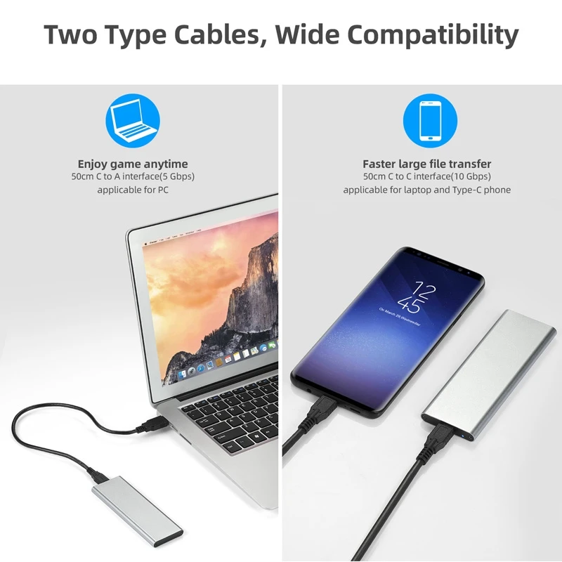 M2 SSD чехол NVME корпус M.2 type C to type C SSD адаптер для NVME PCIE SSD Disk Box M.2 чехол SSD