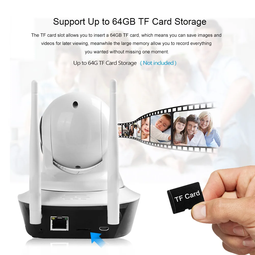 1080p Wi-Fi ip-камера ночного мониторинга температуры и влажности sensior 360 P2P Аудио Видео домашнее видеонаблюдение Детский Монитор Onvif