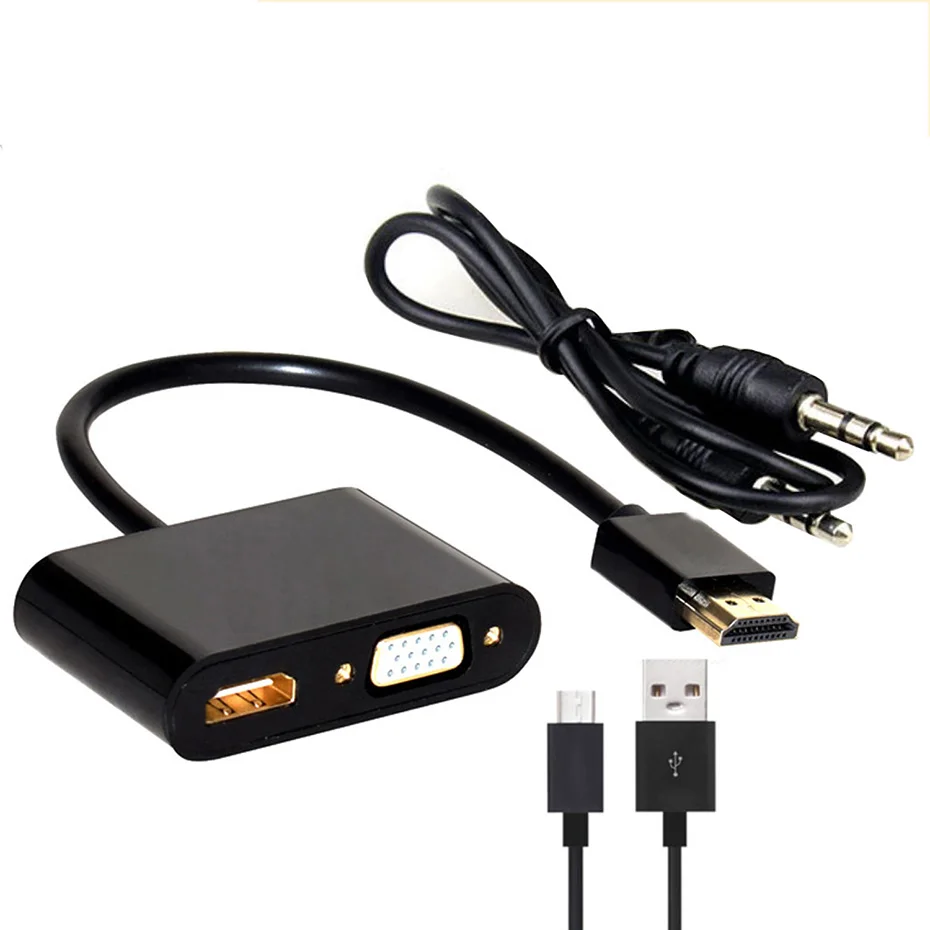 4K HDMI в VGA сплиттер аудио конвертер Кабель адаптер для PS4 pro apple TV PC ноутбук работа