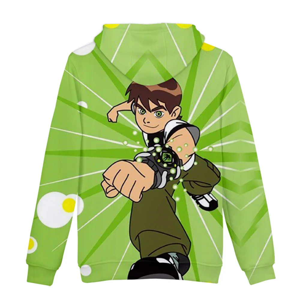 Лидер продаж, худи с 3D принтом Ben 10 модная теплая толстовка с капюшоном для мальчиков и девочек милый Повседневный свитер Ben 10