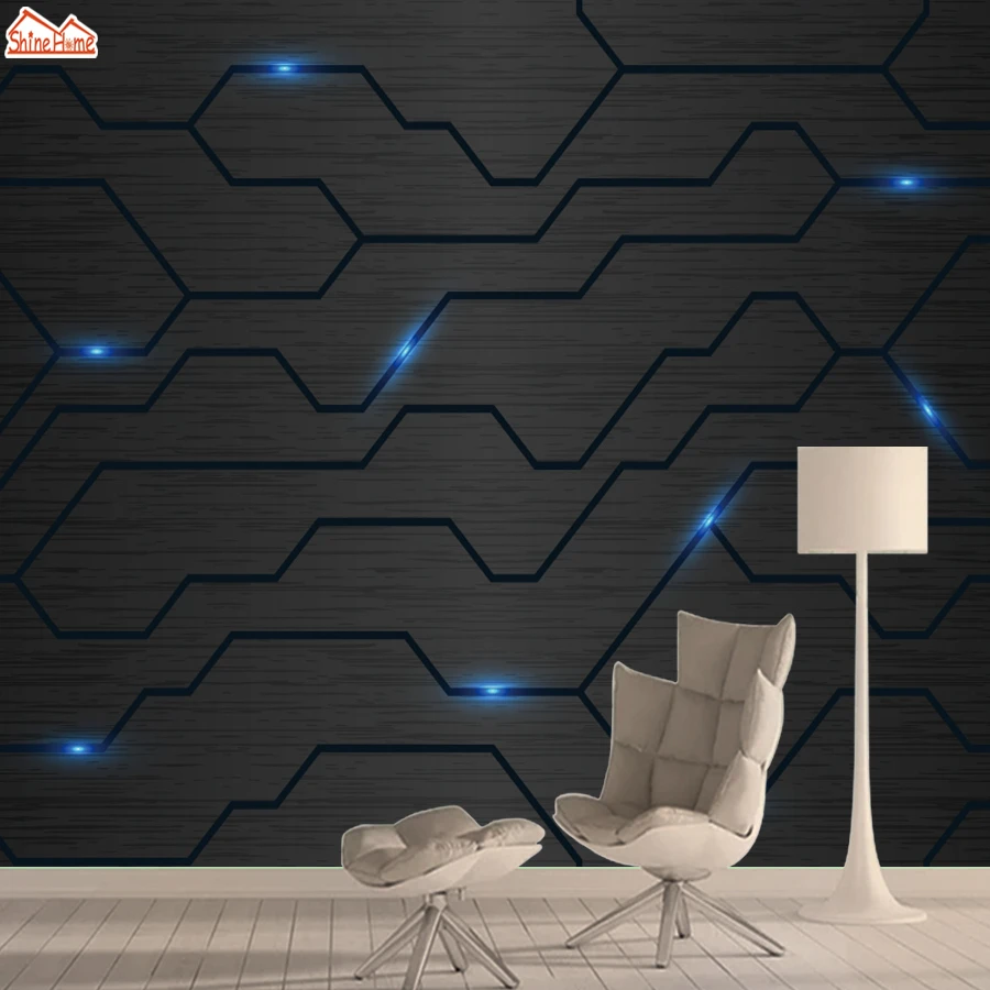 ロールの3d壁紙 リビングルームの壁紙 家の装飾 寝室の抽象的な黒い線の背景 壁紙 Aliexpress