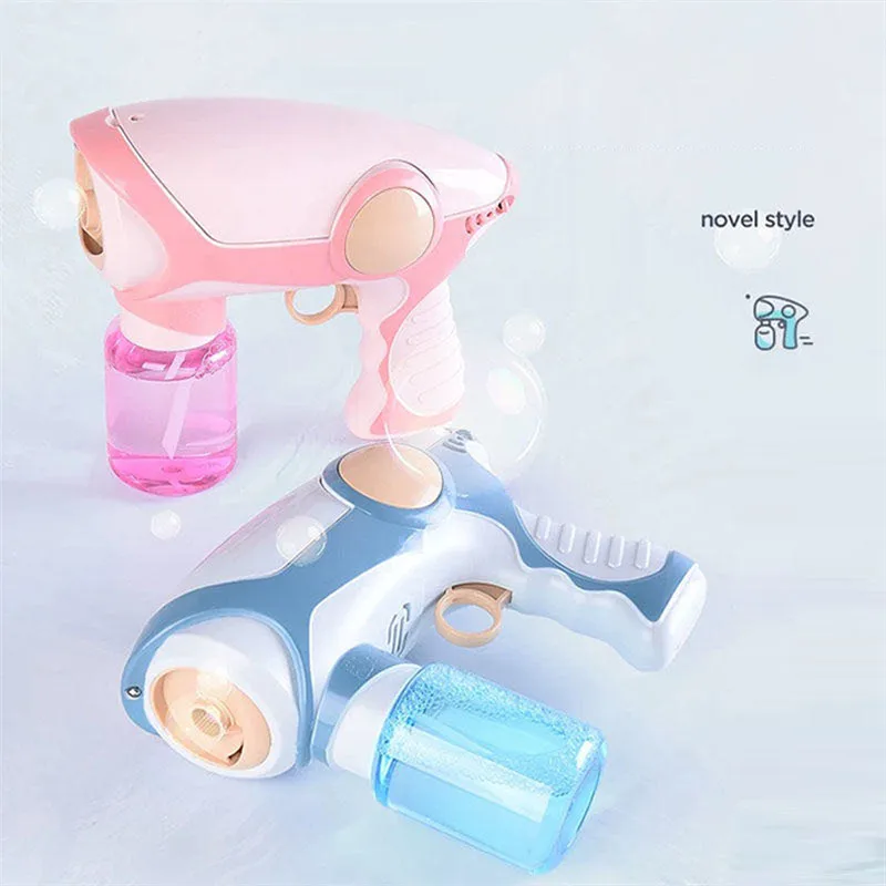 New Summer Smoke Magic Bubble Machine Electric Automatic Bubble Blower Maker Gun Kids Outdoor Toys Birthday Gift 3