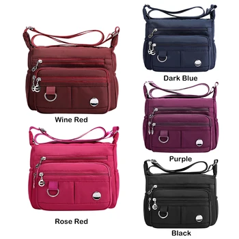 

2020 New Fashion Women Bags Multifunction Mummy Shoulder Messenger Bags Female Solid Color Zipper Nylon Crossbody Bags