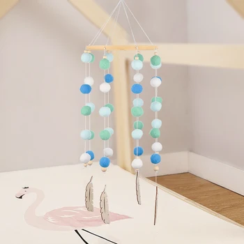 

Baby Nordic Style Rattles Mobile Wooden Beads Wind Chimes Bed Bell Children'S Girls Room Decor Tent Decor Photography Props