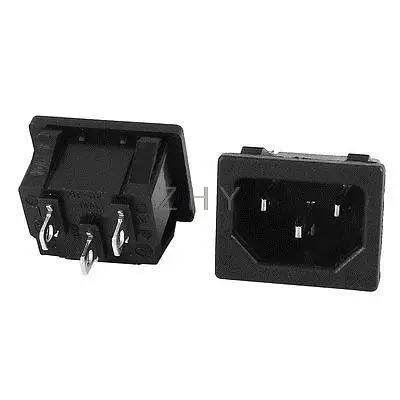 2 предмета 250V 10A 3 Pin Панель крепление C14 штекер постоянного тока Мощность адаптер гнездового соединителя