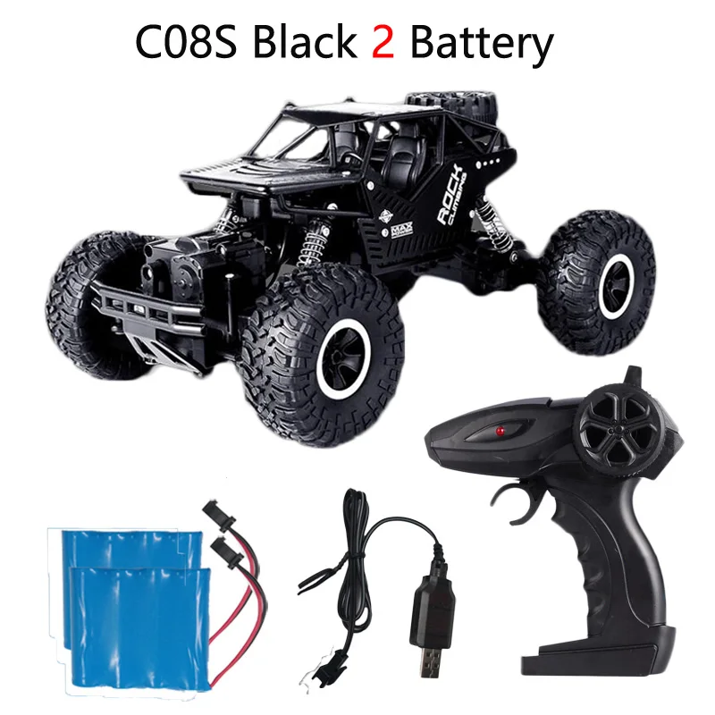 Black 2B Teeggi C08S игрушки на дистанционном управлении RC автомобиль 1:16 4WD скалолазание автомобиль Bigfoot внедорожник игрушка для детей подарок Двойные двигатели - Цвет: Black 2B