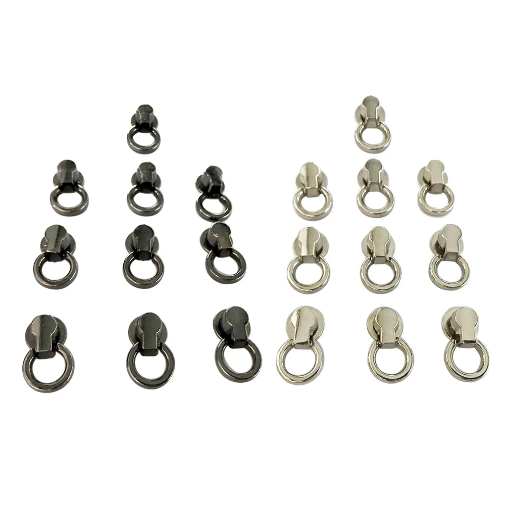 Screwback Round Button Studs, Metal Rivet Studs Screw Back Round Ring Leather Crafts Accessories - Set of 20