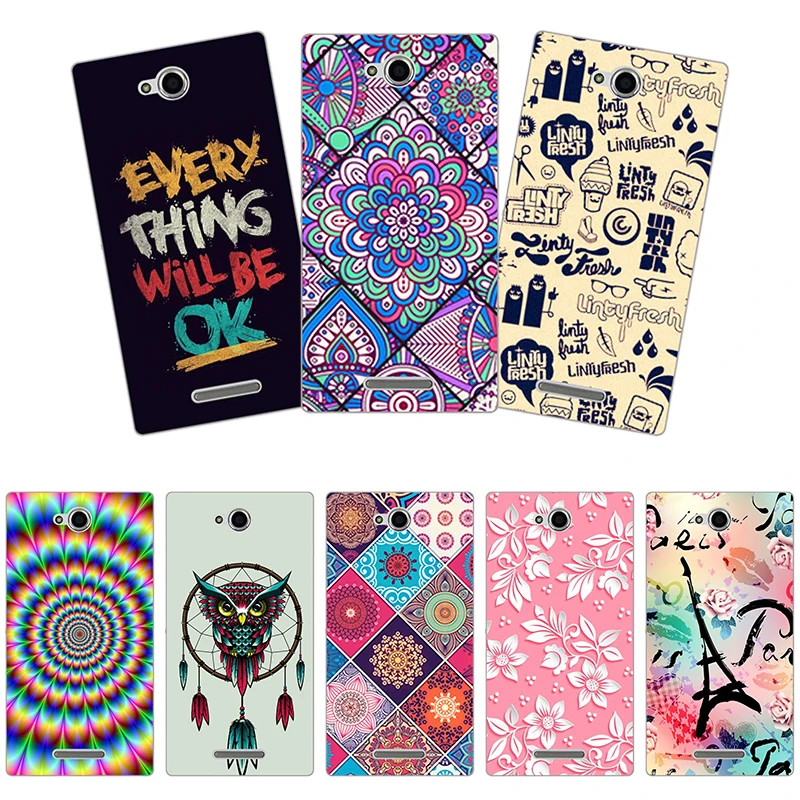 Cute Animal Cat Printing Case For Sony Xperia S39H C2305 C 2305 Cover Relief Cartoon Design Funda Soft Silicone Phone Skin Coque | Мобильные