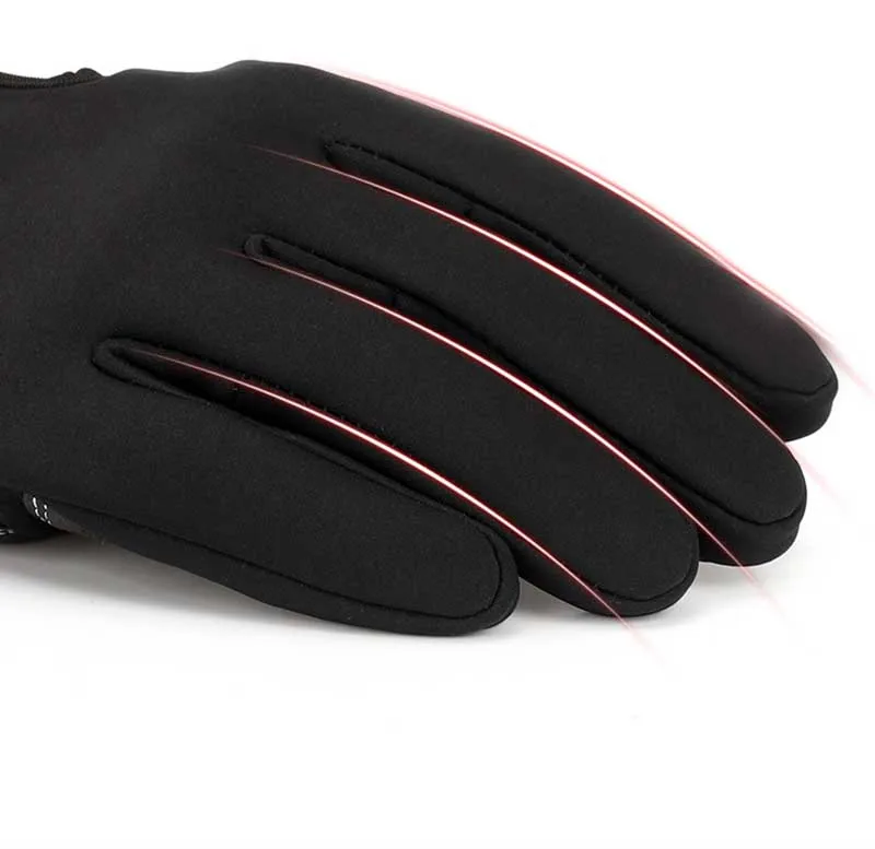 Outdoor waterproof gloves winter zipper touch screen men and women windproof warm riding sports plus velvet