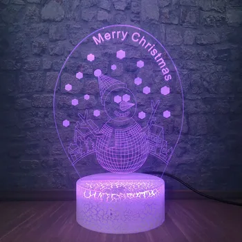 

Snowman Children's 3D Table Lamp LED USB Mood Night Light Baby Bedside Sleeping Atmosphere Lampara Christmas Gift Kid Toy