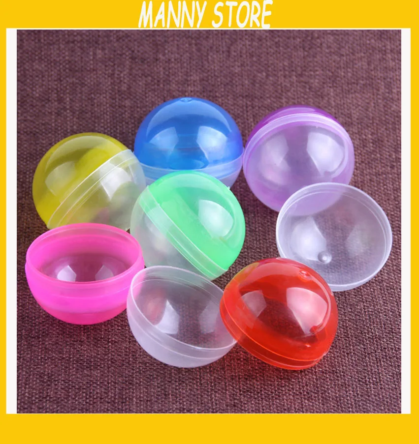 

45mm Empty Plastic Toy Vending Capsule Half Clear Half Color Round Plastic Ball 100pcs/lot Free Shipping