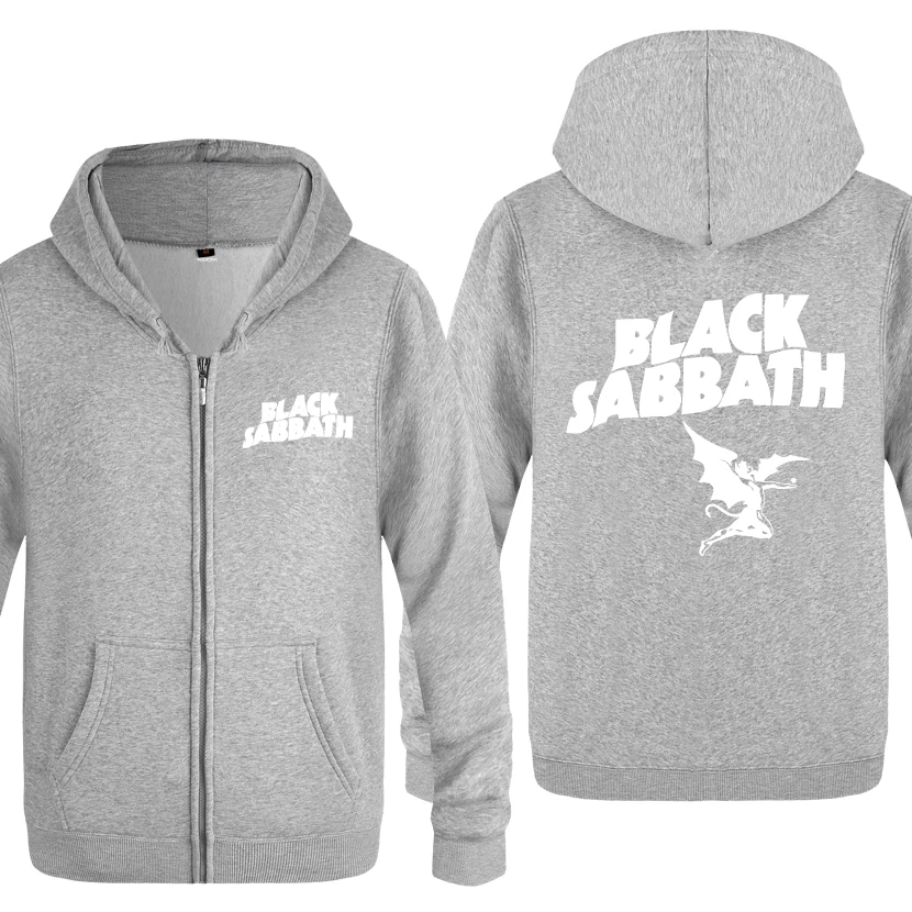 Black Sabbath рок группа толстовки для мужчин мужская молния с капюшоном флисовые толстовки кардиганы - Цвет: HUIY BAT