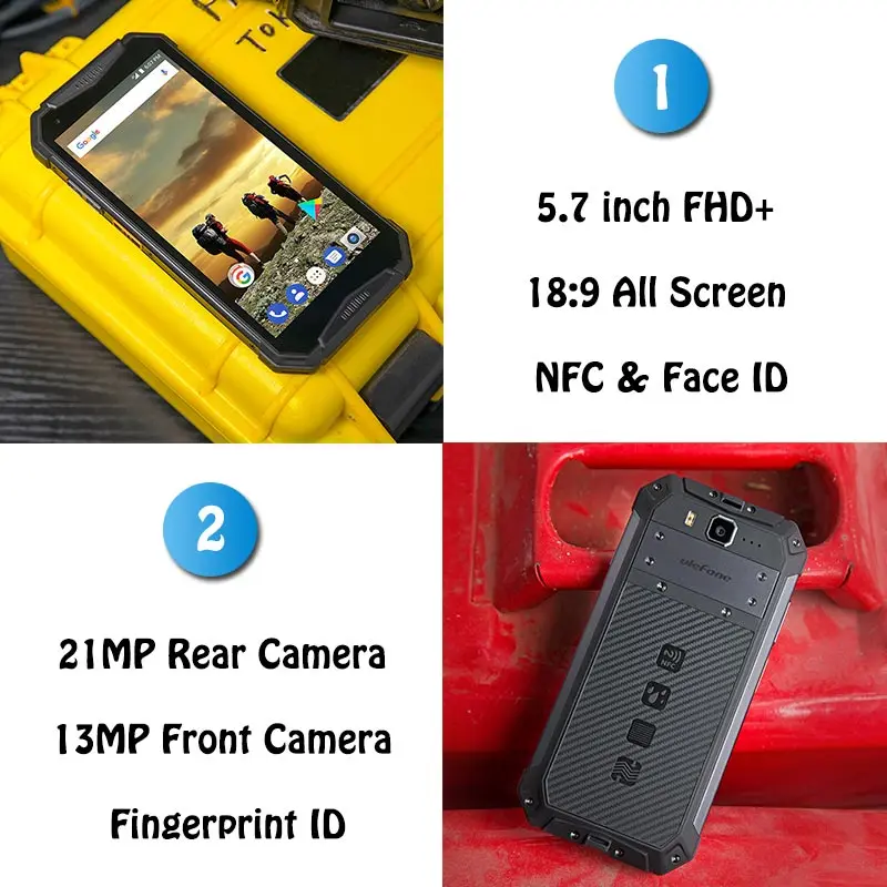 Ulefone Armor 3 мобильные телефоны IP68 Водонепроницаемый 5," 18:9 helio P23 4 Гб 64 Гб NFC 4G глобальная версия 10300 мАч Android 8,1 смартфон