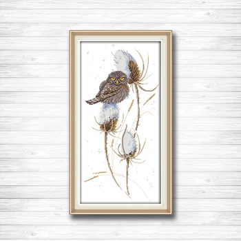 

A bird in the snow animal diy decor painting counted printed on canvas DMC 14CT 11CT Cross Stitch Needlework Sets Embroidery kit