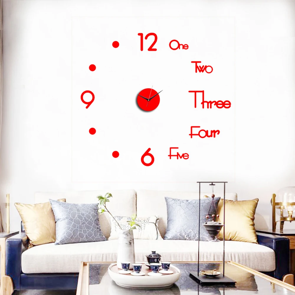 3D Wall Clock Acrylic Mirror Wall Stickers Modern DIY Wall Clocks Home Decor Living Room Quartz Needle reloj de pared 2020 NEW 24