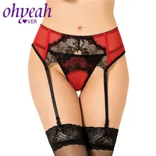 Ohyeahlover Sexy Garter Belt Suspender For Women Lace Garter Lingerie Plus Size Stocking Belts See Through Garter Panty PM5123