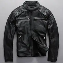 Мужское кожаное Свободное пальто, мужская кожаная одежда из натуральной кожи, мужская куртка из воловьей кожи