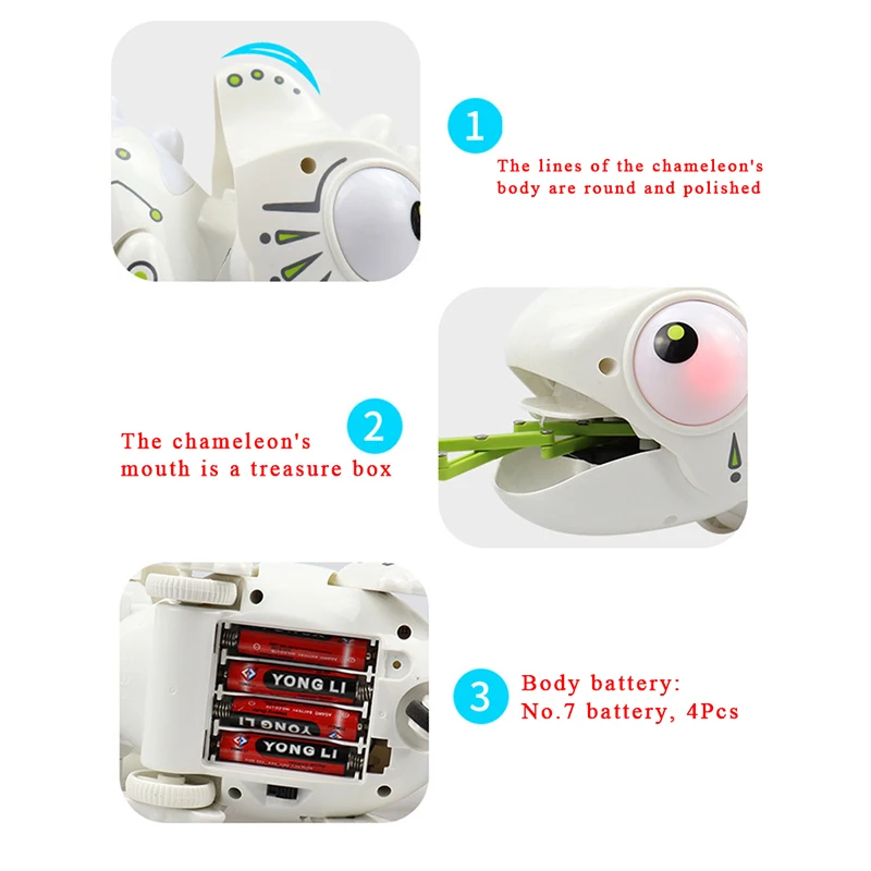 Children Remote Control Chameleon Pet Toy Bug Catching Cool Light Music Machine Chameleon Electric Remote Control Toy Kid Gift