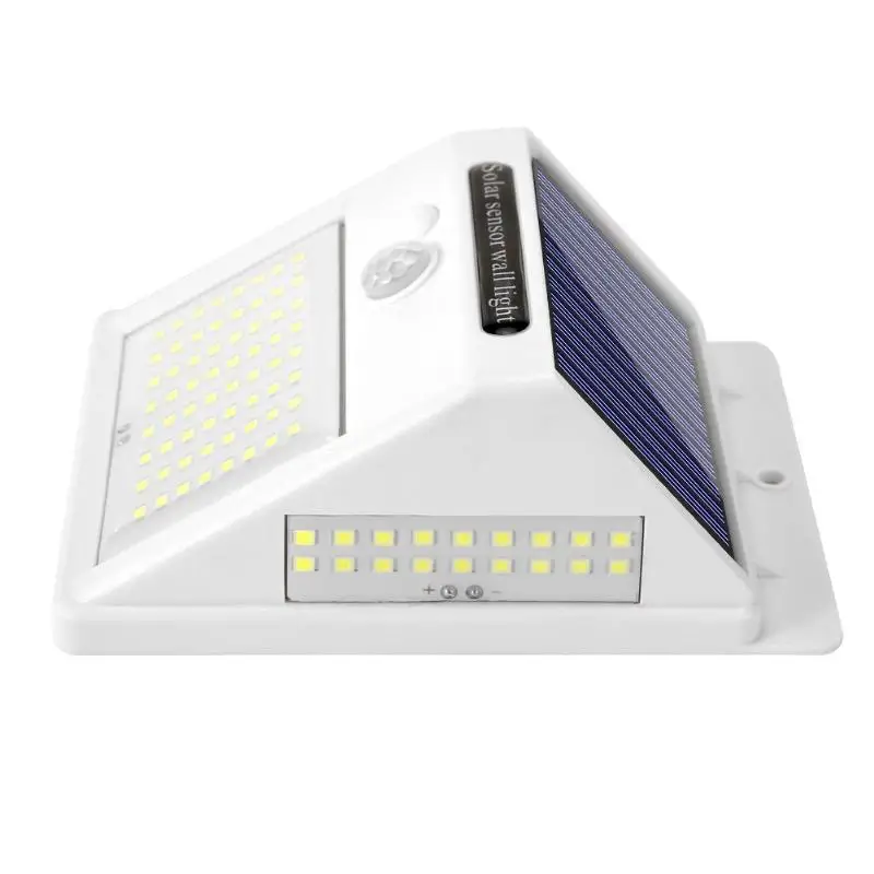 100LED трёхсторонний Солнечный настенный светильник с датчиком движения, уличный светильник для улицы, светильник от солнца, водонепроницаемый PIR для украшения сада