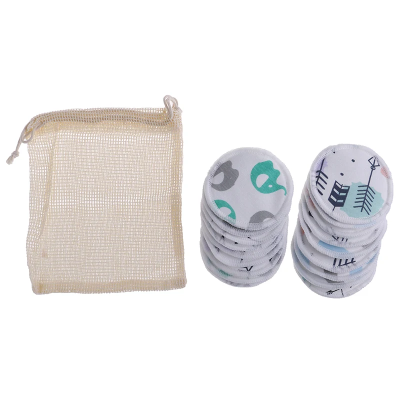 HOT 12Pcs/6PCS Cotton Pad Reusable Face Make Up Remover Double Layer Wipe Pads Washable With Laundry Bag Nail Art Cleaning Pads