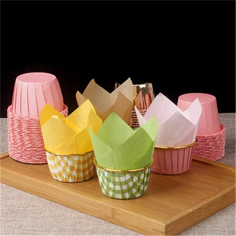 50Pcs Cake Paper Muffin Cupcake Cups Wrapper Liner DIY Party Cake Baking Decor Z