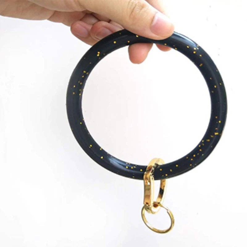 Кольцо для ключей Bracelat силикагель брелок для ключей для женщин девушек круглый брелок на запястье брелок-браслет