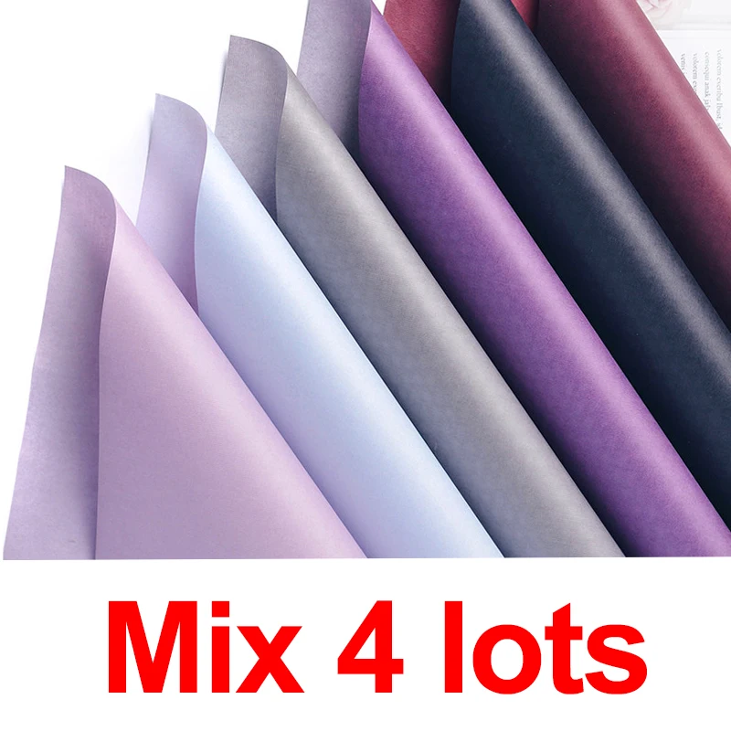 Mix 4lots 10 шт двухцветная оберточная бумага для букета 60*60 см Водонепроницаемая оберточная бумага для цветов подарок для цветов Свадебные украшения принадлежности - Цвет: Mix 4lots