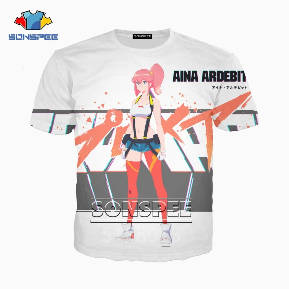 SONSPEE/Новинка, Promare, мультяшный Harajuku, 3D принт, мужская и женская одежда, футболка в стиле хип-хоп, унисекс, короткий рукав, пуловер, XK111