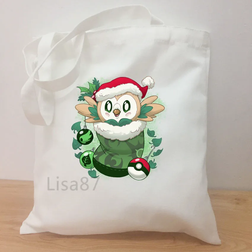 Merry Christmas Casual shoulder shopping bag Toothless print girls hand bag women Tote Bag For Women Tumblr Shopper Bags - Цвет: C4
