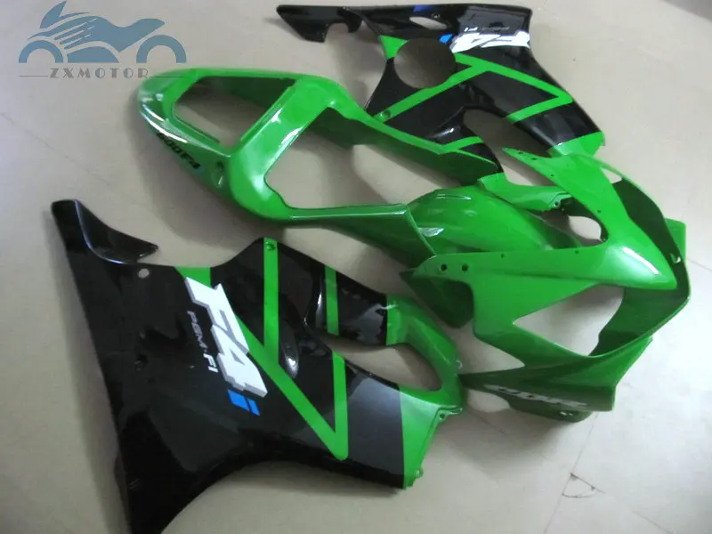 Высококачественный Комплект обтекателя впрыска, пригодный для Honda CBR 600F4i 2001 2002 2003 CBR600F4i 01 02 03 Зеленый Черный Обтекатели комплекты HT32