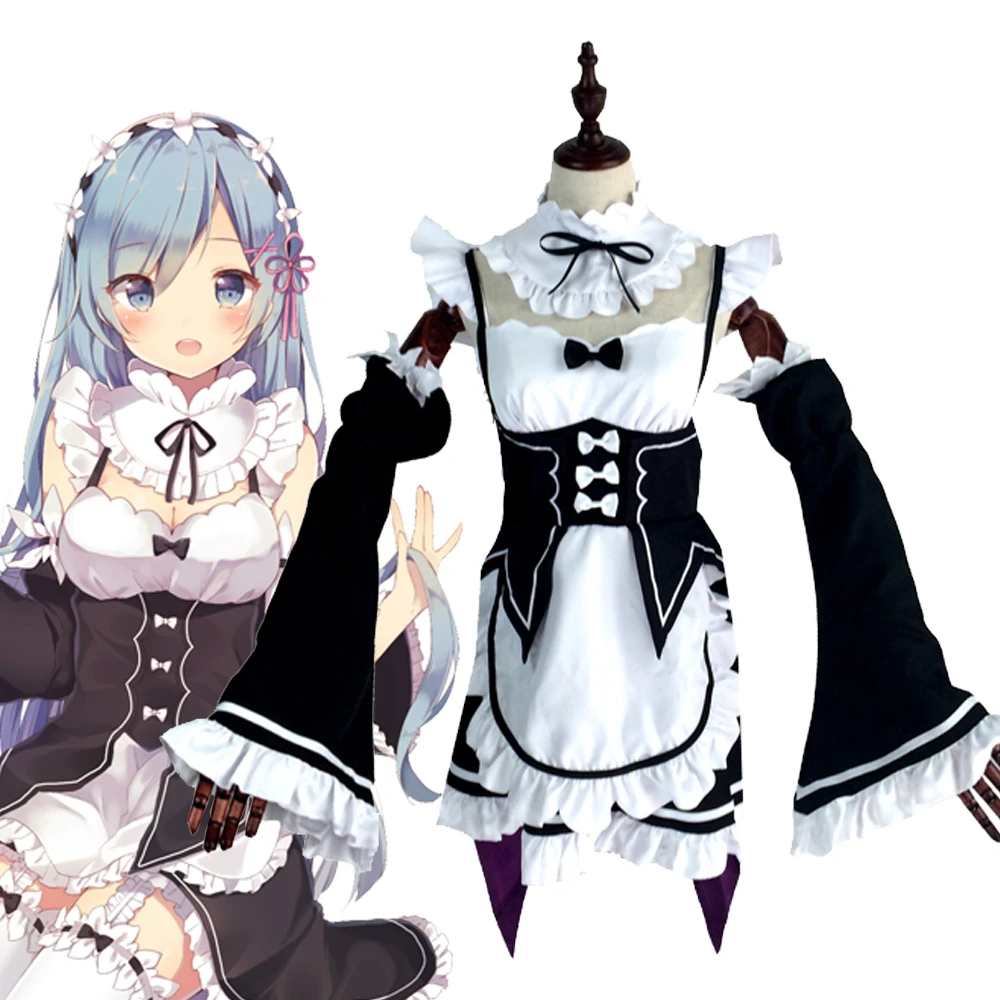 

Anime Re:Zero kara Hajimeru Isekai Seikatsu Ram Rem Cosplay Dress Re Life in a different world Sexy French Maid Servant Costumes