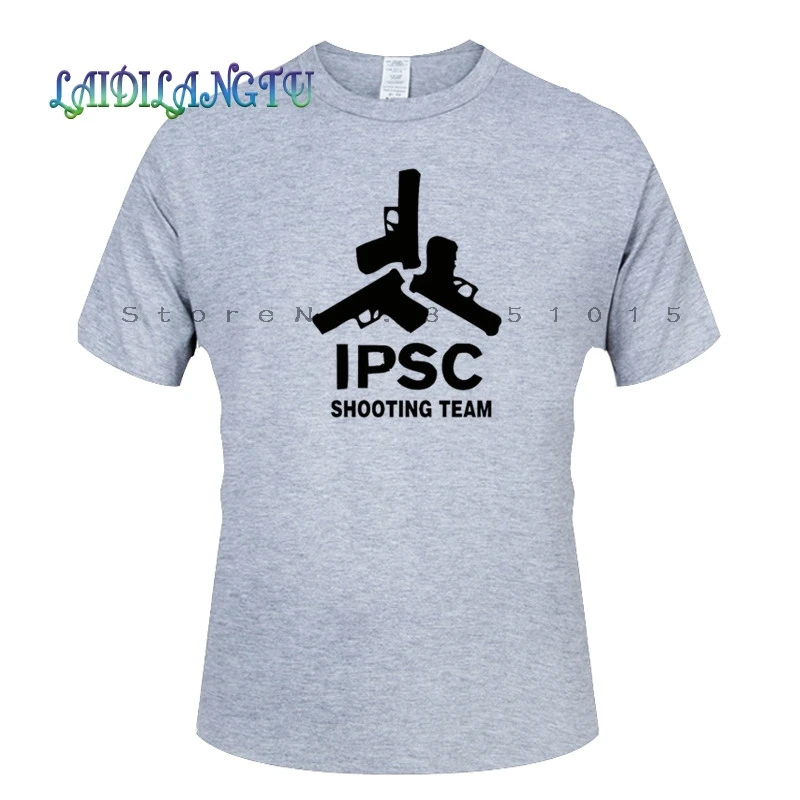 Европа размер сплошной цвет хлопок футболка мужская IPSC стрельба команда летний скейтборд тройник мальчик хип хоп Скейт футболка Топы - Цвет: gray