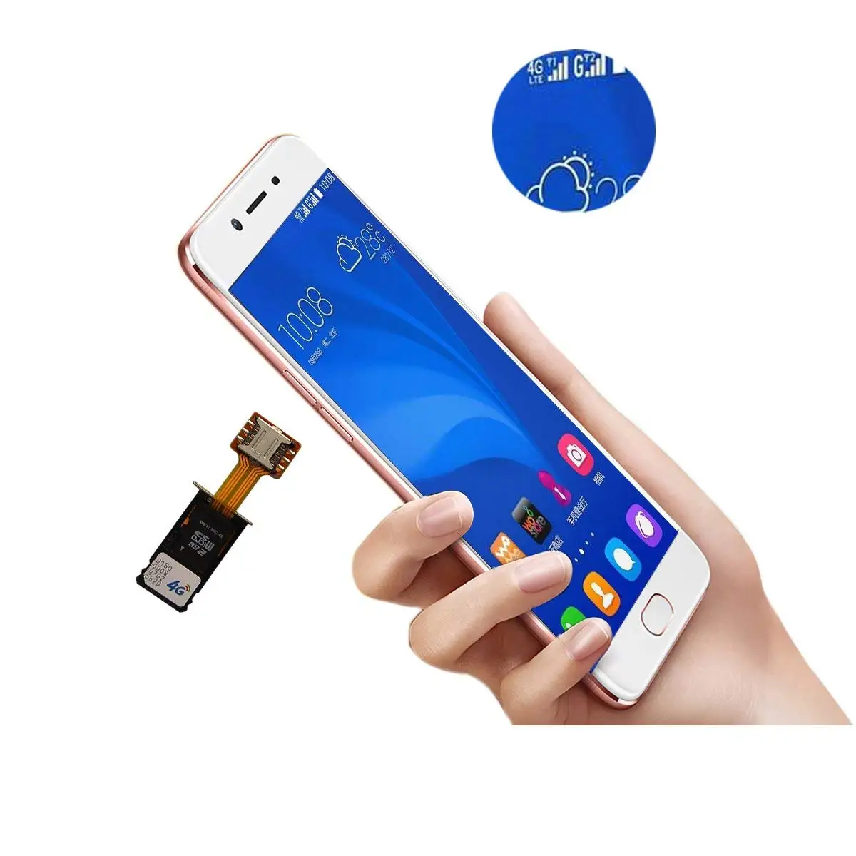 Ibrido Doppio Dual SIM Card Micro SD Adattatore per Android Phone Extender Nano a NAMO Per Huawei Per Samsung ecc Accessorio