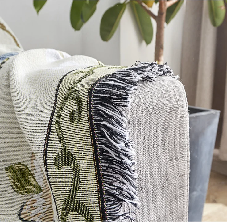 Цветы милые птицы печати диван полотенце современный нескользящий диван Чехол толстый вязаный коврик для отдыха многофункциональный провод одеяло