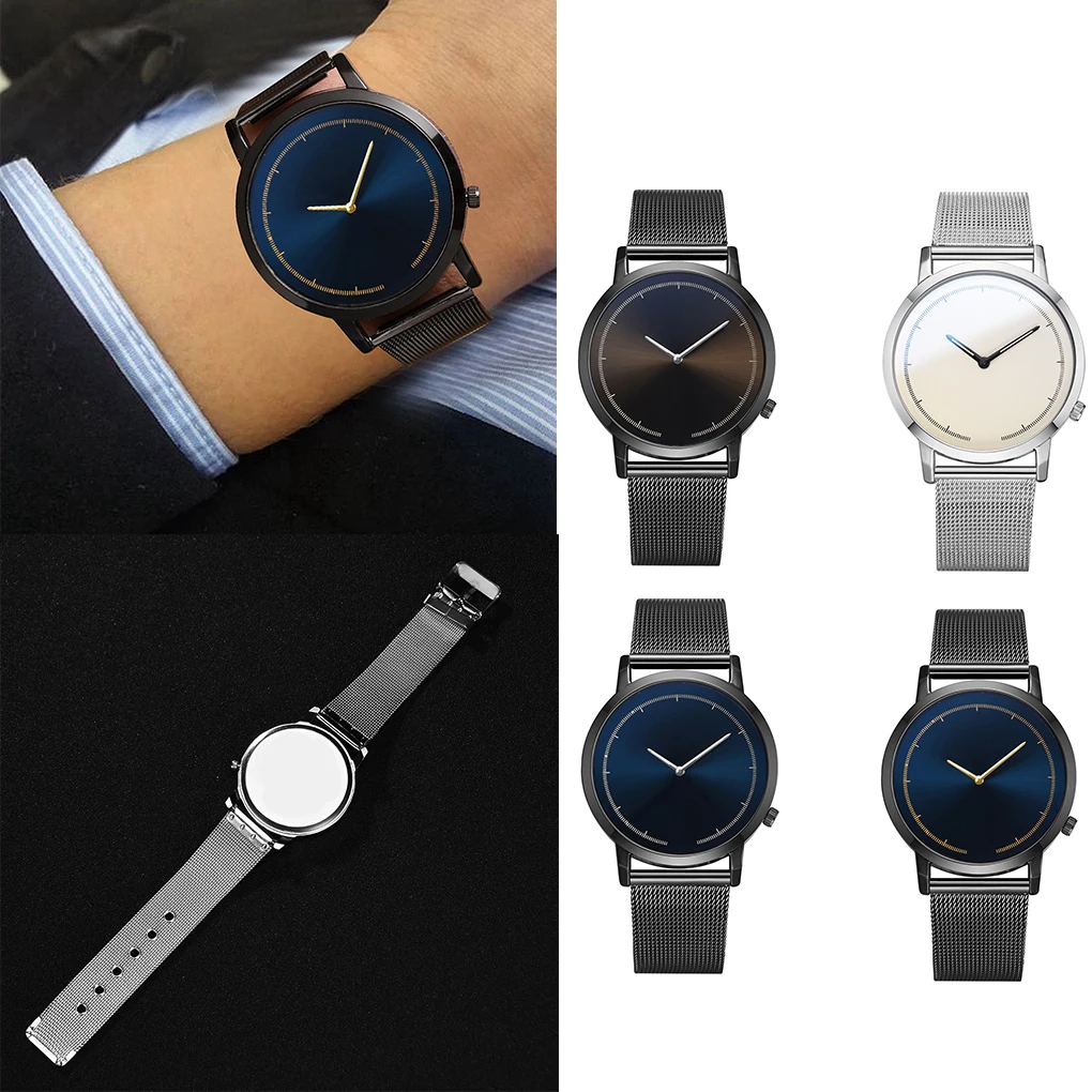 Man Classic Round Type Business Wristwatch Boys Simple Design Metal Quartz Watch Alloy Strap