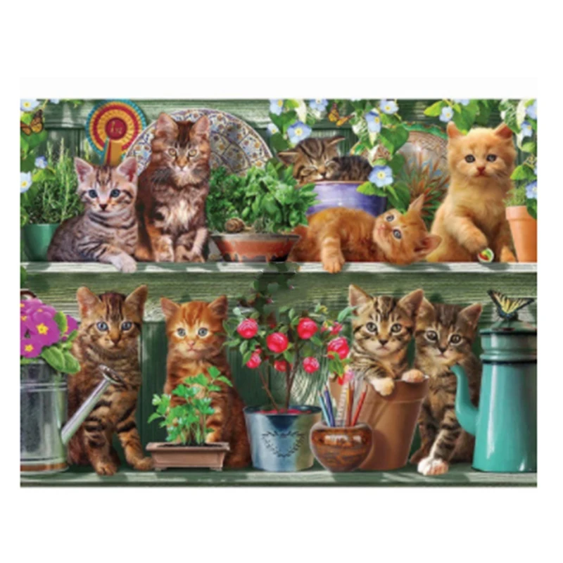 

Diy Diamond Flower Stand and Cat Round Rhinestone Picture Diamond Furniture Decoration Gift