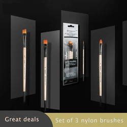 Suit  Nylon Hair Flat Peak Oil Painting Brushes Acrylic DIY Watercolor Pen  Hook Line Pen  For Artists Painters Beginners