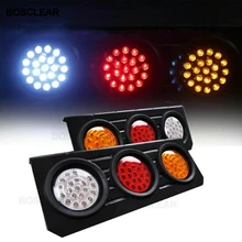 12V Rot Gelb Weiß Schwanz Lichter runde schwanz blinker Umge Hinten licht 42 LED Wasserdichte Auto lkw LED reflektoren(China)
