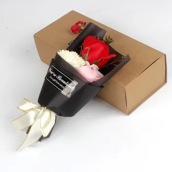 

3Pcs Box Scented Bath Body Petal Rose Flower Soap Carnation Valentine's Day Gift Wedding Decoration Gift Best Makeup Tools 1.18