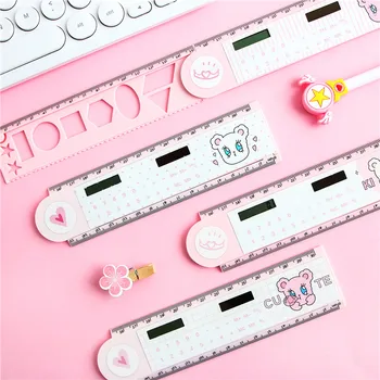 

Calculator Ruler Measuring Solar Drawing Multif-tool Folding with Counter Ultra-thin Rulers Office Supplies Stationery Gift