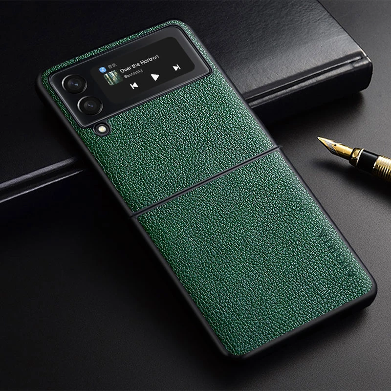 Case For Samsung Galaxy Z Flip 3 4 PU leather Luxury Protective Business Style Case for Samsung Galaxy Z Flip3 zflip3 5G Cover galaxy z flip3 phone case