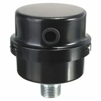 

3/8BSP 16mm Thread Air Compressor Intake Filter Muffler Silencer Black Metal