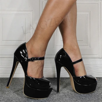 

SEIIHEM Women Platform Pumps Mary Janes Peep Toe High Heels Sandals Shoes Woman Ladies Scarpe Donna Big Size 43 44 46 47 50 52