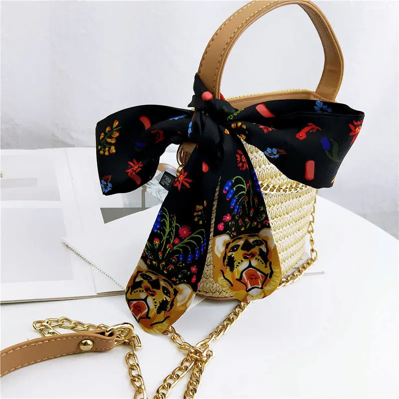 Женский Длинный шейный платок шелковый шарф с принтом животных кошек лошадей