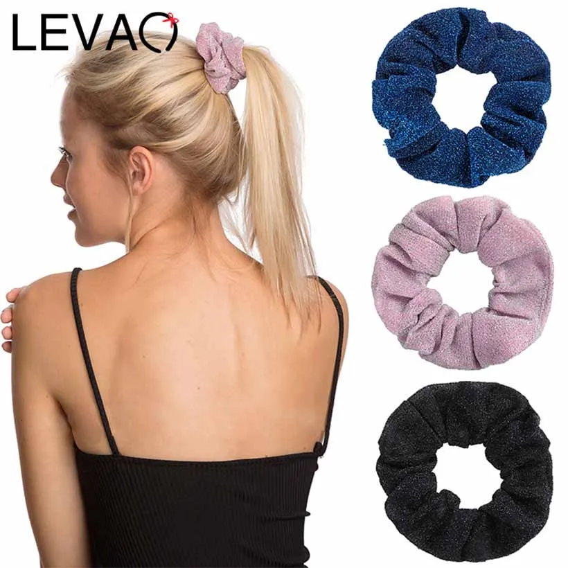 LEVAO 1 шт. Корейская блестящая однотонная резинка для волос Женская повязка на голову резиновые ленты эластичные модные аксессуары для волос для девочек головные уборы