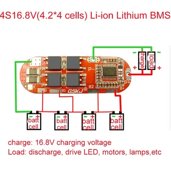 

4S 25A BMS 16.8V Lipo Li-ion Lithium Battery Charge PCM BMS 4S Lithium 18650 Battery Pack Protection Circuit Charging Board PCB