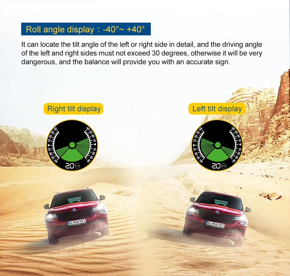 AUTOOL X91 3in1 HUD GPS Speedometer Slope Meter TPMS for All Vehicle Speed  Inclinometer Car Compass Pitch Tilt Angle Protractor