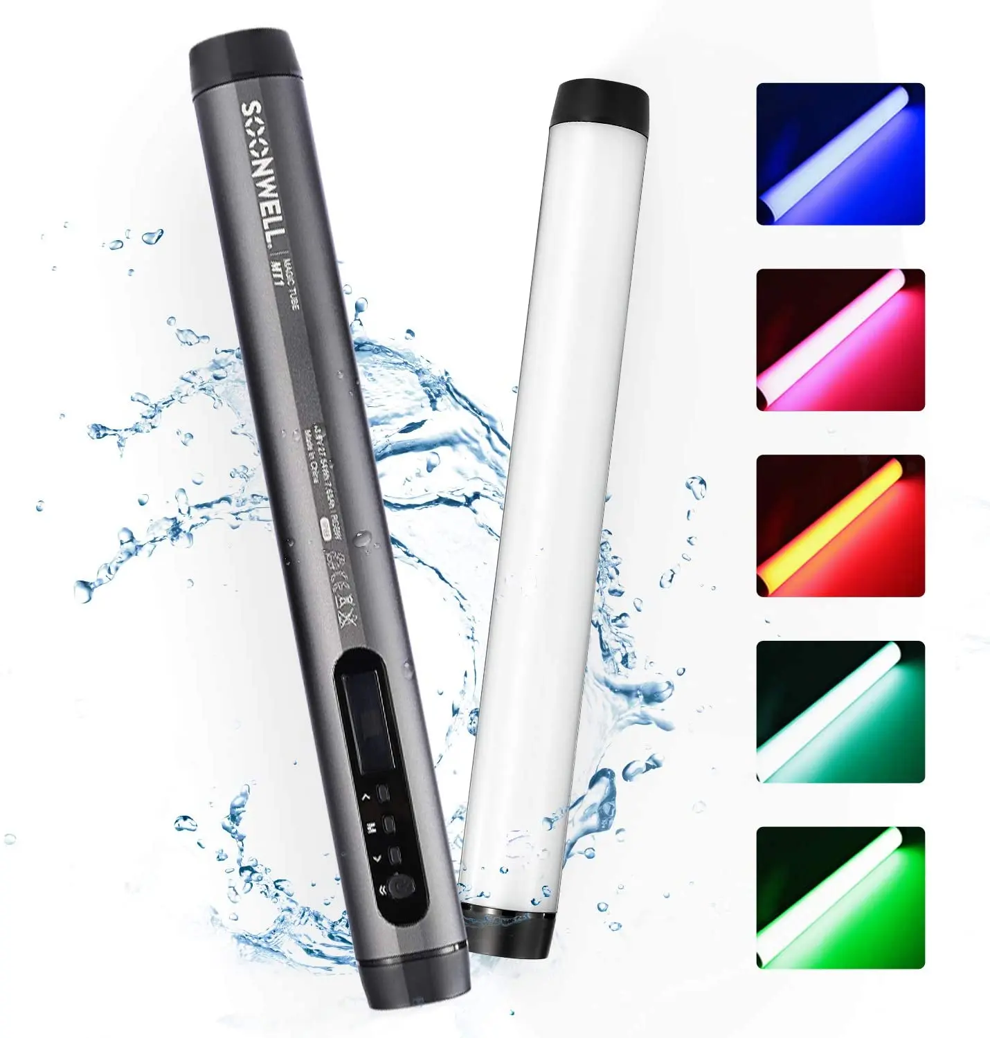 SOONWELL MT1 RGB LED Tube Light Waterproof Handheld Light Wand LED Video Light Stick for Photography Lighting Stick Android
